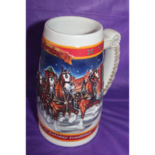 Load image into Gallery viewer, Anheuser Busch Budweiser 1999 Holiday Stein Beer Stein Drinkware Ceramarte
