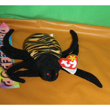 Load image into Gallery viewer, Ty Beanie Babies Spinner Spider Stuffed Animal Toy With Tag 1996 Halloween
