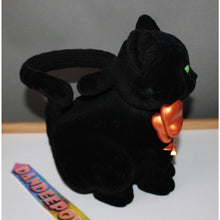 Load image into Gallery viewer, Bath &amp; Body Works Flocked Black Cat Orange Bow Jar Candle Holder Halloween 2025
