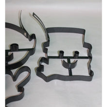 Load image into Gallery viewer, 3 Piece Williams Sonoma Metal Pancake Batter Forms Snowman Elf Reindeer Set
