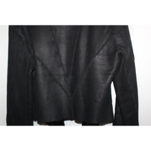 Load image into Gallery viewer, Black Fur Lined Leather Women's Size Small Evening Coat Short
