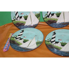 Load image into Gallery viewer, Coastal Breeze Warren Kimble 1998 By Sakura 4 Piece Lunch Snack Appetizer Plates
