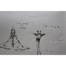 Load image into Gallery viewer, Nano Lopez Olivia Nanimals Giraffe Signature Art Giclee Canvas Unframed 84/320
