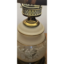 Load image into Gallery viewer, Quoizel 1978 Satin Lace Floral Gone With The Wind Large Hurricane Table Lamp 28"
