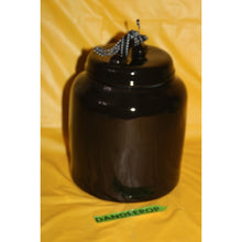 Load image into Gallery viewer, Rae Dunn Fangs For The Memories Black Ceramic Storage Canister Artisan Halloween
