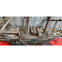 Load image into Gallery viewer, Antique 19th Century Wooden Sailing Vessel Ship Hand Carved With 3 Mast 41 x 32
