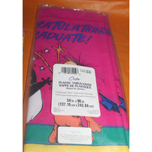 Load image into Gallery viewer, American Greetings Opus N Bill Congratulations Graduate Tablecover 54 x 96" 1992
