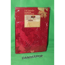 Load image into Gallery viewer, Fall Splendor Damask Claret Red Leaf Pattern Red Tablecloth Oblong 60 x 84
