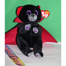 Load image into Gallery viewer, Ty Beanie Bellies Bearla Vampire Bear Stuffed Animal Toy With Tags October 31
