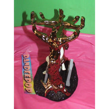 Load image into Gallery viewer, Bath &amp; Body Works Dancing Skeleton In Tree Glow In The Dark Candle Holder
