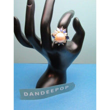 Load image into Gallery viewer, Pearl With Blue Gem Stone CZ 925 Gold Ring Size 8.5 Fashion Jewelry
