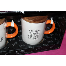 Load image into Gallery viewer, Rae Dunn Happy Howloween Beware Of Dog Wooden Lidded Mug Set Halloween Artisan
