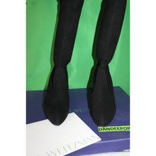 Load image into Gallery viewer, Stuart Weitzman Tiemodel Black Suede High Heel Boots G232996 Women's 6.5M
