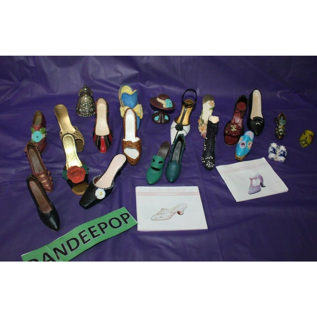 22 Piece Nostalgia And Other Miniature Shoe Figurines Dress Form And Hat