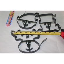 Load image into Gallery viewer, 3 Piece Williams Sonoma Metal Pancake Batter Forms Snowman Elf Reindeer Set
