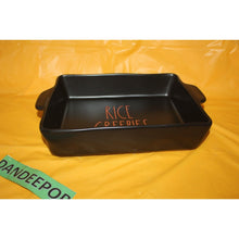 Load image into Gallery viewer, Rae Dunn Rice Creepies Black Orange Square Baking Pan Ceramic Display Halloween
