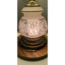 Load image into Gallery viewer, Quoizel 1978 Satin Lace Floral Gone With The Wind Hurricane Table Lamp 23.5" Med
