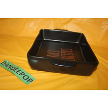Load image into Gallery viewer, Rae Dunn Rice Creepies Black Orange Square Baking Pan Ceramic Display Halloween
