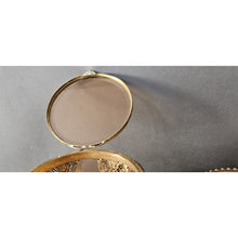 Load image into Gallery viewer, Antique Pair Of Brass Cherub With Amber Beveled Glass Hinged Jewelry Casket
