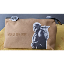 Load image into Gallery viewer, Bath &amp; Body Works Star Wars Dopp Bag This Is The Way Mandalorian Grogu Tan
