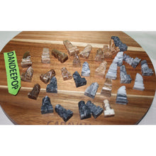 Load image into Gallery viewer, 32 Piece Vintage Original Hand Carved Marble Onyx Stone Chess Game Pieces
