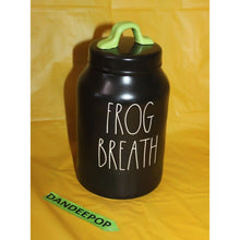Load image into Gallery viewer, Rae Dunn Frog Breath Storage Canister Halloween Black And Green Ceramic Jar
