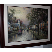 Load image into Gallery viewer, Thomas Kinkade Hometown Morning Lithograph 2000 Framed Artist Signed 30x40 IP
