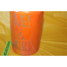 Load image into Gallery viewer, Rae Dunn Bugs &amp; Hisses Orange Luster Finish Ceramic Canister Halloween Decor
