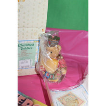 Load image into Gallery viewer, 26 Cherished Teddies Jeffrey Striking Up Another Year 1996 Figurine Boxed 176044
