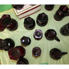 Load image into Gallery viewer, 17 Piece Ruby Red Avon Cape Cod Goblets glassware Cordial Tumbler Sugar And Mugs
