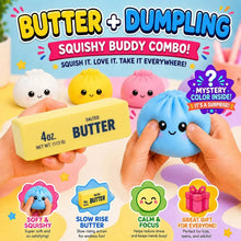 Load image into Gallery viewer, 2-Pack: Squishy Dumpling &amp; Butter Combo Pack – Slow Rising Fidget Toys
