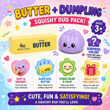 Load image into Gallery viewer, 2-Pack: Squishy Dumpling &amp; Butter Combo Pack – Slow Rising Fidget Toys
