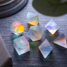 Load image into Gallery viewer, Gemstone Raised Dichroic Glass DND Dice Set
