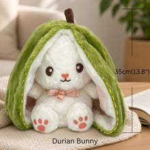Load image into Gallery viewer, Reversible Strawberry Bunny Plush Toy Soft Polyester Stuffed Animal for Kids Hide and Seek Transforming Toy
