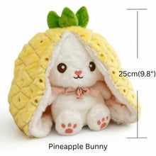 Load image into Gallery viewer, Reversible Strawberry Bunny Plush Toy Soft Polyester Stuffed Animal for Kids Hide and Seek Transforming Toy
