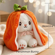 Load image into Gallery viewer, Reversible Strawberry Bunny Plush Toy Soft Polyester Stuffed Animal for Kids Hide and Seek Transforming Toy
