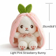 Load image into Gallery viewer, Reversible Strawberry Bunny Plush Toy Soft Polyester Stuffed Animal for Kids Hide and Seek Transforming Toy
