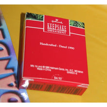 Load image into Gallery viewer, Hallmark Perfect Fit Santa In Chimney Miniature Holiday Ornament 1990 QXM5516
