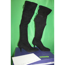 Load image into Gallery viewer, Stuart Weitzman Tiemodel Black Suede High Heel Boots G232996 Women's 6.5M
