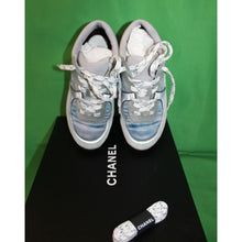 Load image into Gallery viewer, Chanel Fabric And Suede Calfskin Blue And Gray Sneakers G34360 Size Women's 36
