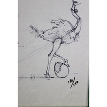 Load image into Gallery viewer, Nano Lopez Elizabeth Nanimals Ostrich Signature Art Giclee Canvas 186/199
