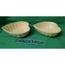 Load image into Gallery viewer, 2 Vintage Yellow Ceramic Heart Baking Dishes With Embossed Bird On Back Design

