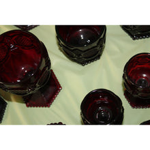 Load image into Gallery viewer, 17 Piece Ruby Red Avon Cape Cod Goblets glassware Cordial Tumbler Sugar And Mugs
