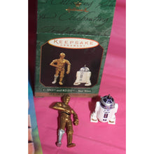 Load image into Gallery viewer, Vintage Hallmark Keepsake Miniature Star Wars C3PO R2D2 2 Pc Ornament Set 1997

