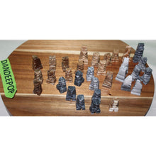 Load image into Gallery viewer, 32 Piece Vintage Original Hand Carved Marble Onyx Stone Chess Game Pieces
