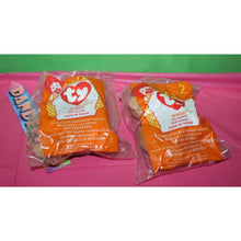 Load image into Gallery viewer, Pair Of Ty Teenie Beanie Babies McDonald's Happy Meal Toys Bongo Monkey 2 Sealed
