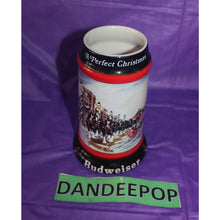 Load image into Gallery viewer, Anheuser Busch Budweiser A Perfect Christmas 1992 Beer Stein Drinkware Ceramarte

