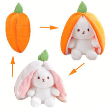 Load image into Gallery viewer, Reversible Strawberry Bunny Plush Toy Soft Polyester Stuffed Animal for Kids Hide and Seek Transforming Toy
