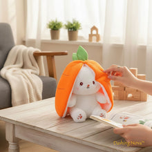 Load image into Gallery viewer, Reversible Strawberry Bunny Plush Toy Soft Polyester Stuffed Animal for Kids Hide and Seek Transforming Toy

