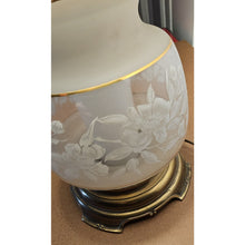 Load image into Gallery viewer, Quoizel 1978 Satin Lace Floral Gone With The Wind Large Hurricane Table Lamp 28"
